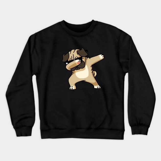 Dabbing Pug funny shirt Hip Hop Dabbin Crewneck Sweatshirt by vo_maria